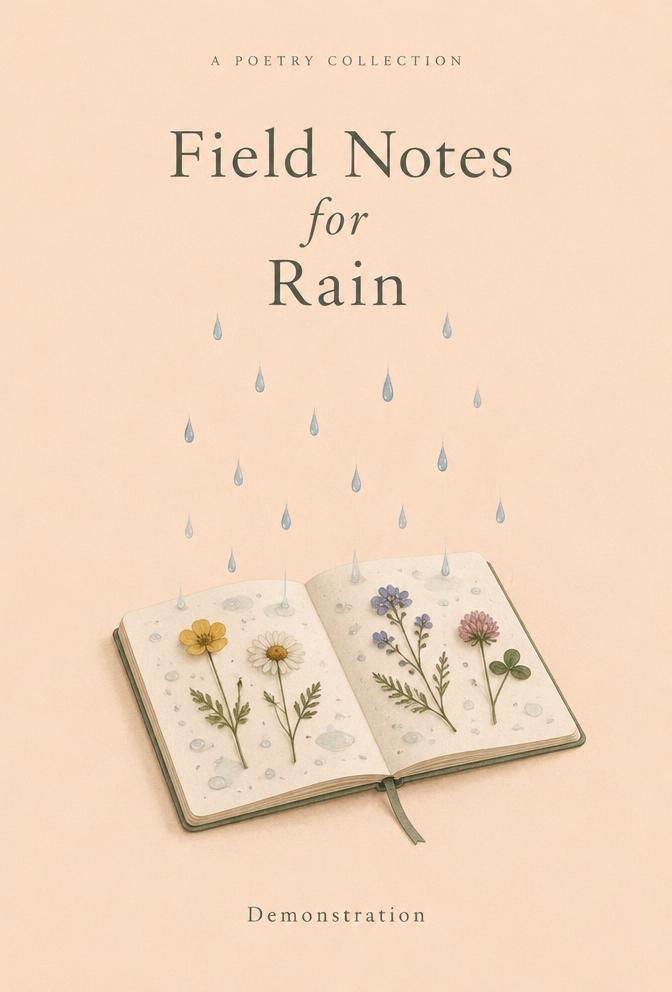 Field Notes for Rain — editorial demonstration cover